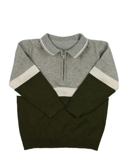 Trojbarevný slabší svetr s límečkem 