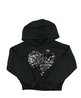 Černá crop mikina se srdcem F&F