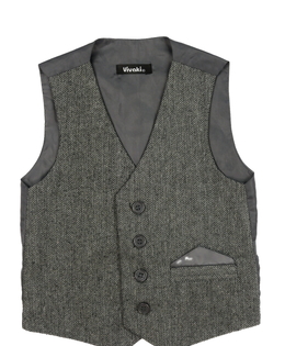 Šedá melírovaná společenská vesta