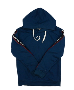 Modrá mikina s nápisy 