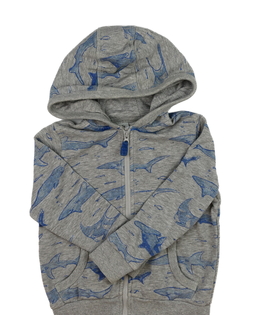 Šedá mikina se žraloky Tu 