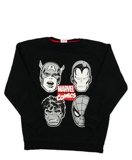 Černá mikina s hrdiny Marvel 