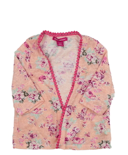 Růžová slabý kardigan s květinami Primark 