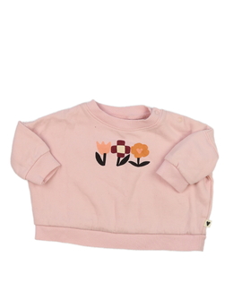 Růžová široká mikina s květinami Next