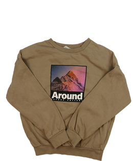 Hnědá mikina s motivem hor H&M