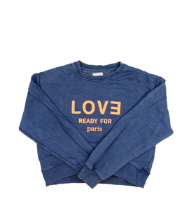 Modrá crop mikina s nápisem Zara