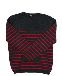 Tmavší pruhovaný přízový svetr 