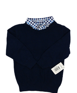 Nový tmavě modrý svetr s límečkem