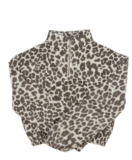 Krémová vzorovaná crop mikina 