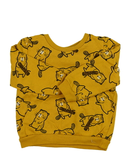 Žlutá mikina s bobrem 