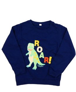 Modrá slabá mikina s dinosaurem 