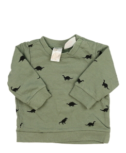 Tmavě zelená mikina s dinosaury H&M