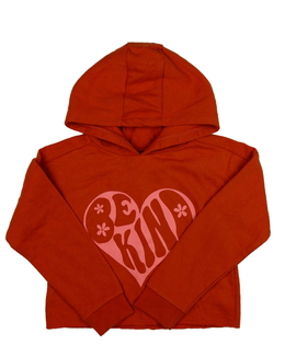 Oranžová crop mikina s potiskem 