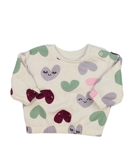 Krémová mikina se srdíčky Primark 