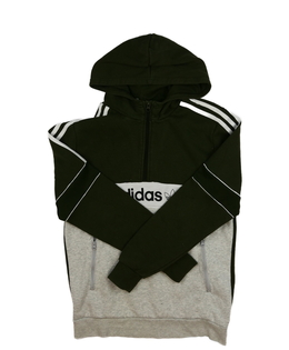Khaki-šedá mikina vel. 176 Adidas