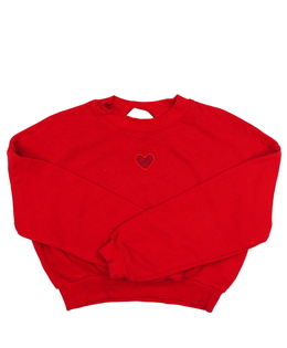 Červená crop mikina se srdcem H&M