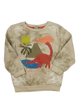 Hnědá mikina s dinosaury Tu 