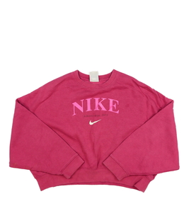 Tmavá růžová crop mikina Nike 