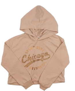 Růžová crop mikina s nápisem H&M