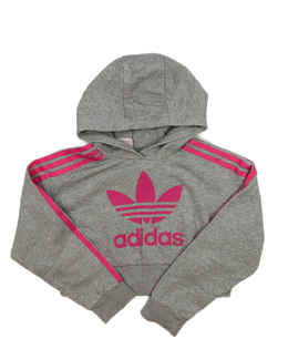 Šedá melírovaná crop mikina Adidas