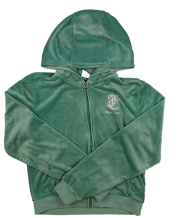 Zelená semišová crop mikina vel. 170 Juicy Couture