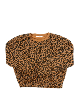 Hnědá vzorovaná crop mikina M&S