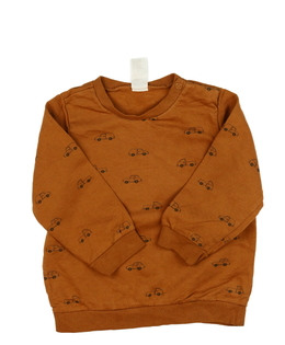 Hnědá slabší mikina s auty H&M
