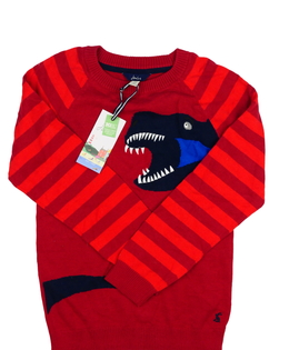 Nový červený svetr s dinosaurem Joules 