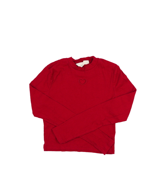 Červený crop top se srdcem H&M