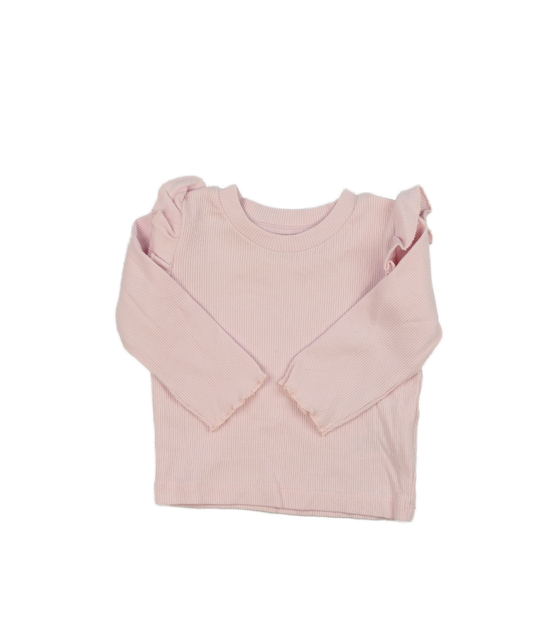 Světle růžové triko s volánky 