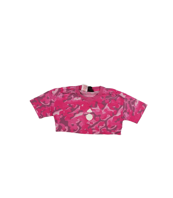 Růžový vzorovaný crop top Adidas