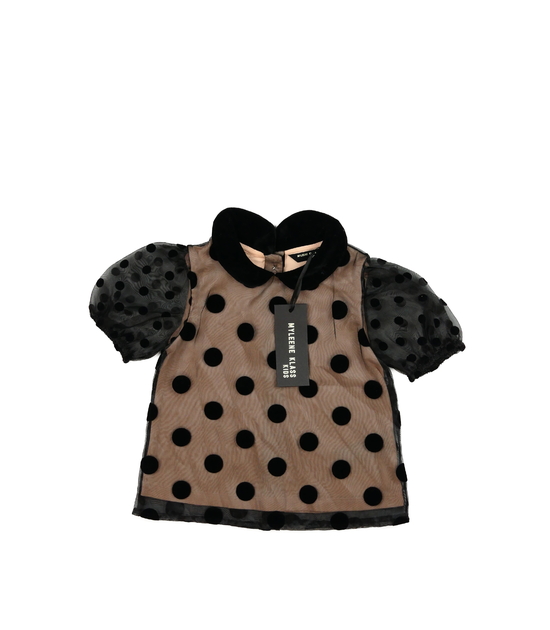 Nové meruňkovo-černé triko 