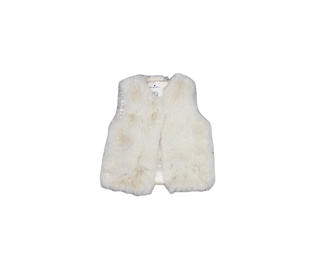 Krémová chlupatá vesta