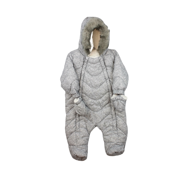 Šedý melírovaný zimní overal F&F