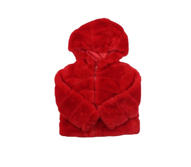 Červená chlupatá přechodová bunda Jasper Conran