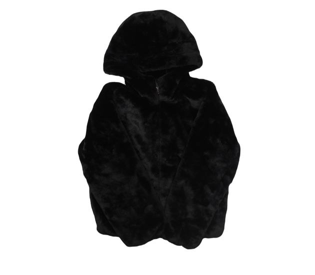 Černá chlupatá jemná bunda Primark