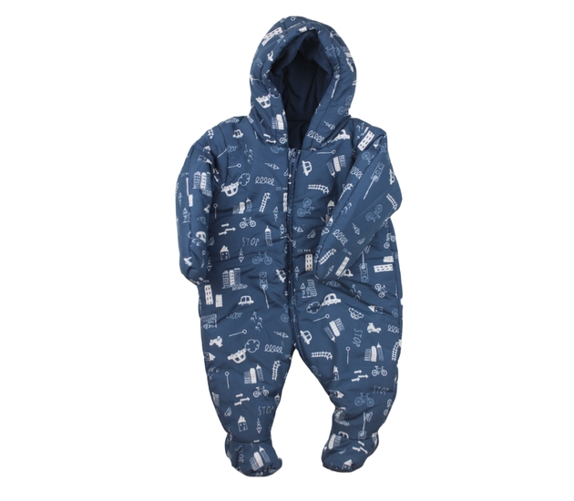 Modrý zimní overal s obrázky Mothercare