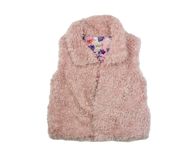 Růžová chlupatá lehká vesta Mantaray