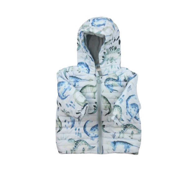 Světle modrá přechodová bunda s dinosaury Next