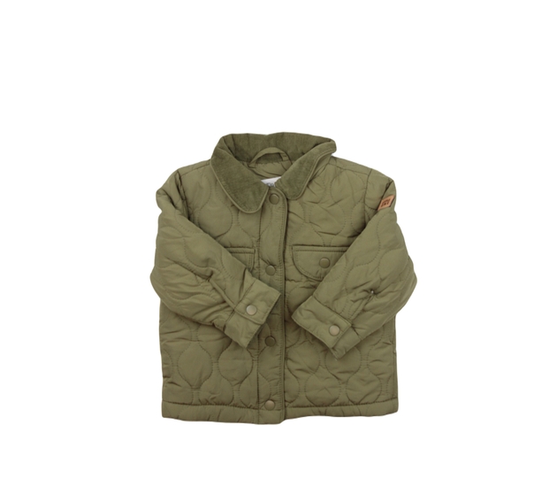 Zelená zimní prošívaná bunda s vnitřním chlupem F&