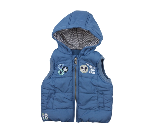 Modrá prošívaná přechodová vesta Mickey George