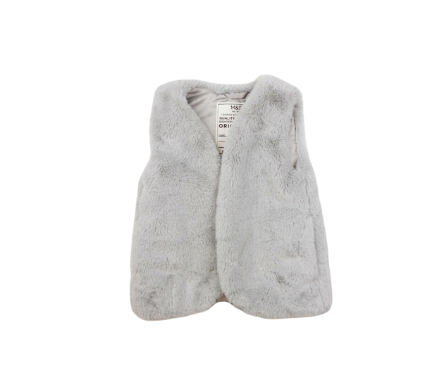 Šedá chlupatá jemná vestička M&S