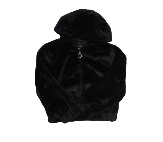 Černá chlupatá jemná kratší bunda New Look