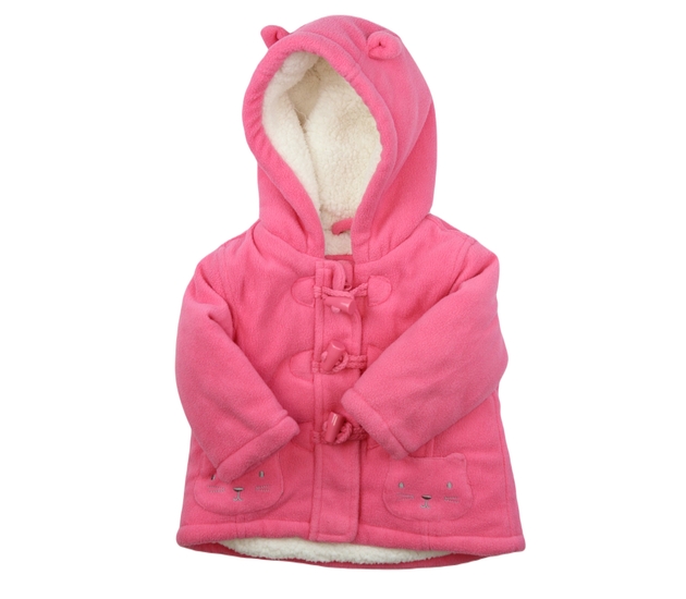 Růžový zimní teplý kabátek s vnitřním chlupem Blue