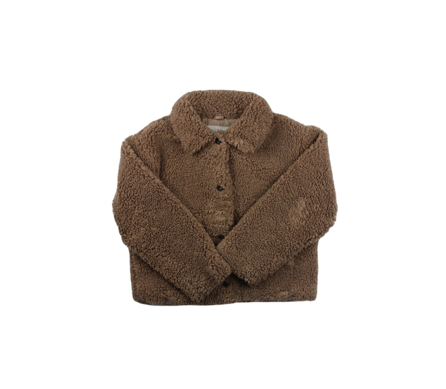 Hnědý chlupatý crop top kabátek George