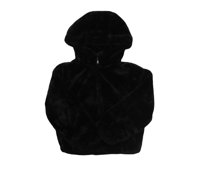 Černá chlupatá kratší bunda Primark