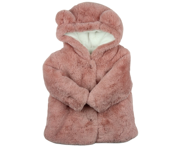 Růžový chlupatý kabátek Nutmeg
