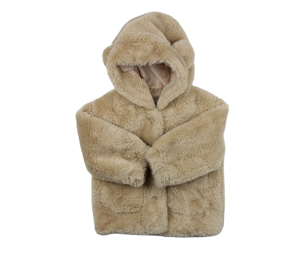 Hnědý chlupatý kabátek F&F