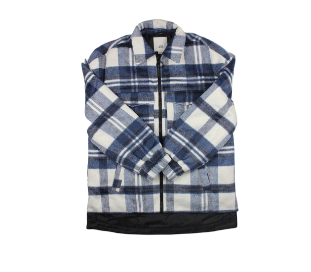 Kostkovaná modrobílá bunda River Island