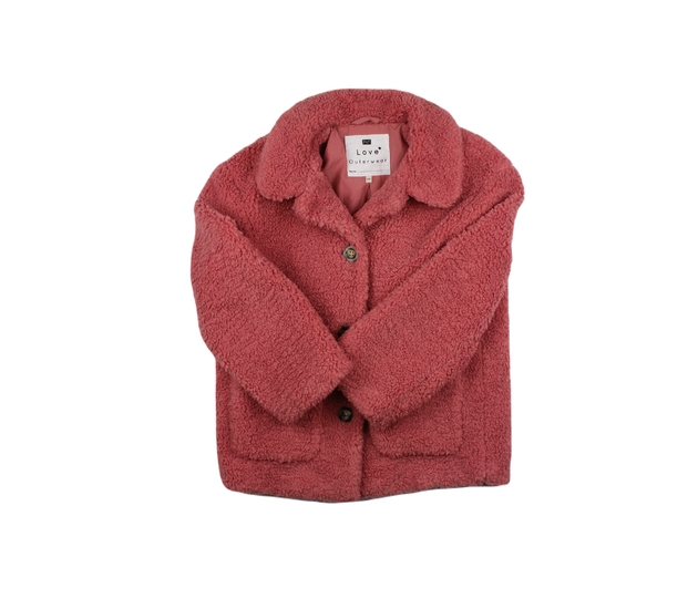 Starorůžový chlupatý kabátek F&F